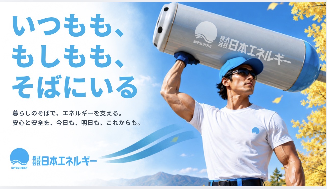 日本エネルギーの新キービジュアル。いつもも、もしもも、そばにいる。